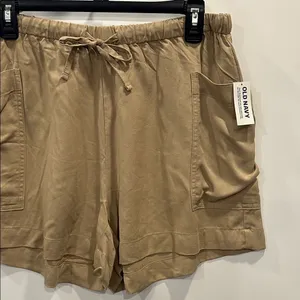 Old Navy High Waisted Playa Shorts NEW Shore Enough Medium Tan 692778 thumbnail 4