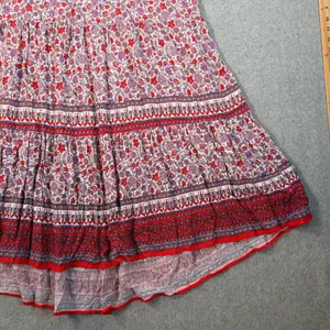 Knox Rose Women's XL Floral Maxi Skirt Elastic Waist Boho Purple Red thumbnail 3