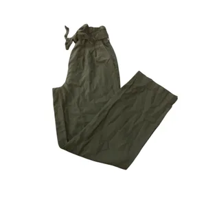 Ci Sono Wide Leg Pants Women Small Olive Linen‎ Blend Paperbag Waist LP42 Safari thumbnail 4