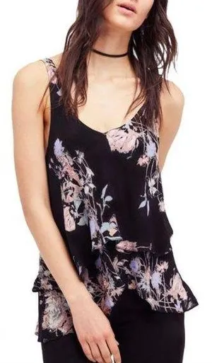 Free People S on the top floral sleeveless blouse thumbnail 1