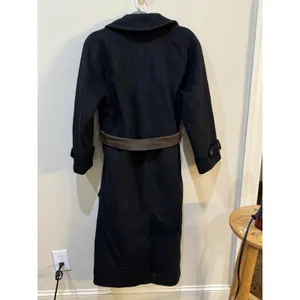 Abercrombie & Fitch Women Black Wool Double Breasted Overcoat Size Medium P thumbnail 3