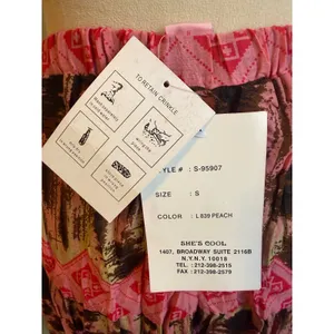 she's cool Whimsigoth retro pink Brown boho Tiered Crinkle Midimaxi Skirt y2k colorful nwt thumbnail 8