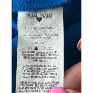 Nurse Mates Olivia Heart Scrub Women 2X Royal Blue Black Trim Top 981505 Medical thumbnail 7