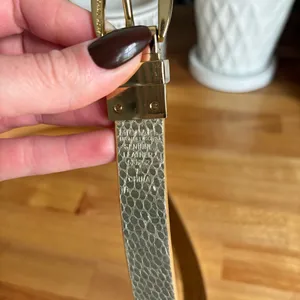Michael Kors Genuine Leather Reversible Women's Belt Gold Buckle Detail 38" Long thumbnail 7