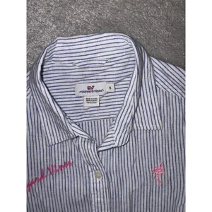 Vineyard Vines Linen Bahamas Icon Beach Cover Up Dress‎ Embroidered Woman Size 6 thumbnail 6