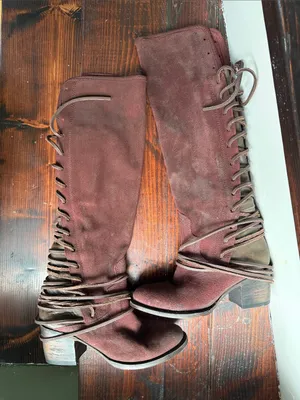 ✨Freebird by Steven Coal Tall Leather Boots Size 6 Wine Red✨ thumbnail 3