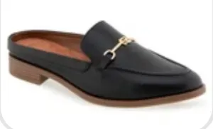 Aerosoles Black Leather Mules Women’s 10 W thumbnail 1