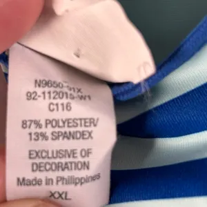 Champion UODRYA Blue White Floral‎ Stripe Sports Bra Racerback Athletic XXL thumbnail 4