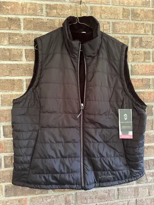 Free Country Womens Black Quilted Puffer Vest with Sherpa Lining thumbnail 1