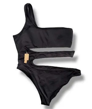 NWT SKIMS One-Shoulder Cutout Monokini Swimsuit – Onyx - Size XXL (Retail $92) thumbnail 3