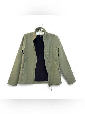 Quince Women’s Soft-shell Fleece Lined Full Zip Heather Olive Oil Jacket Size XS thumbnail 10