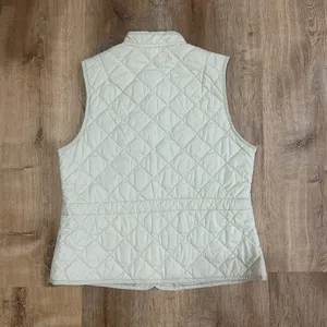Gap | Women's Cream‎ Off White Button Front Mock Neck Quilted Vest, Size M thumbnail 2