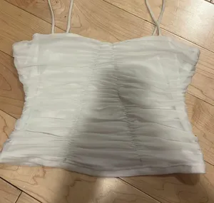 Cotton Candy LA white Mesh Crop Top thumbnail 1