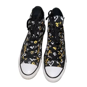 Converse Chuck Taylor All Star gold and white heart print high top sneakers thumbnail 2