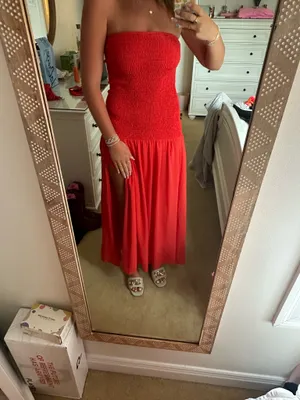 Beginning Boutique Red Strapless Maxi Dress thumbnail 3