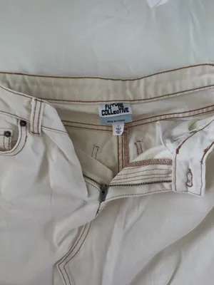 Future Collective cream denim skirt Size 0 #denim #skirt thumbnail 3