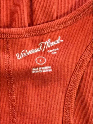 Universal Thread Rust Orange Ribbed Tank Top Scoop Neck Sleeveless Basic Small S thumbnail 3