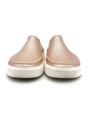 Crocs CitiLane Roka Slip On Shoes Women 7 Rose Gold Metallic Perforated Sneaker thumbnail 6