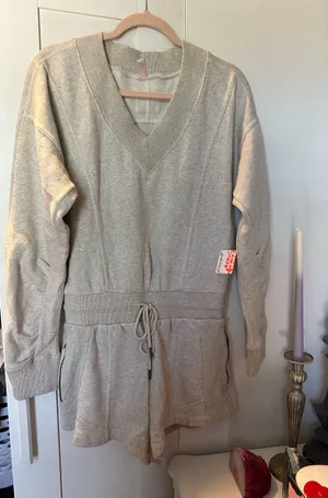 NWT Free People Intercept Romper In Heather Grey Sold Out Color thumbnail 8