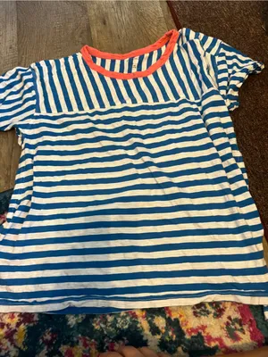 Pilcro medium blue and white striped top thumbnail 6