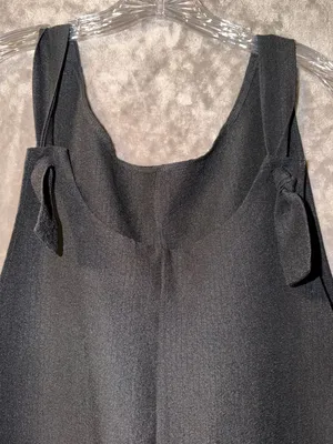 Moa Moa Linen Tie Strap Romper for Women in Black thumbnail 5