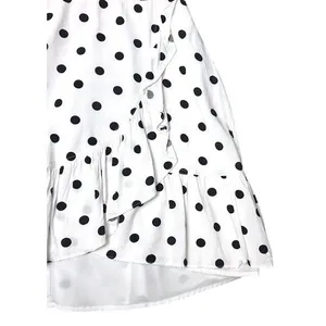 J.Crew Polka Dot Faux Wrap Mini Dress White Navy Blue Preppy Retro‎ Vibe Size 2 thumbnail 12