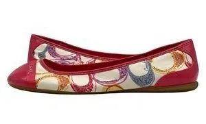 Coach Y2k Monogram rainbow Logo Pink Patent Leather Cecil Ballet Flats Size 7.5 thumbnail 2