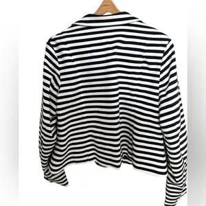 Lane Bryant Navy and White Striped Blazer Moto Zip 18 New thumbnail 3