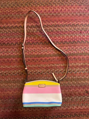 kate spade leather Colorblock Stripe Crossbody - Yellow, Pink, Blue, Mint, White thumbnail 1