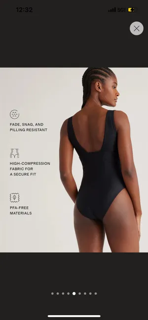 New Quince Italian Plunge One-Piece Swimsuit in Black Size Medium MSRP $49.90 thumbnail 5