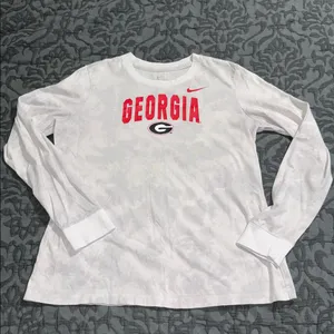 Georgia Nike white platinum bulldogs campus tie-dye long sleeve t-shirt small thumbnail 4