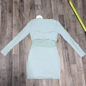 Princess Polly Javier Sage Green Long Sleeve Corset Mini Dress 6 NWT thumbnail 6