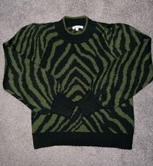 Cloud Chaser Green and Black Knit Pullover Sweater thumbnail 1