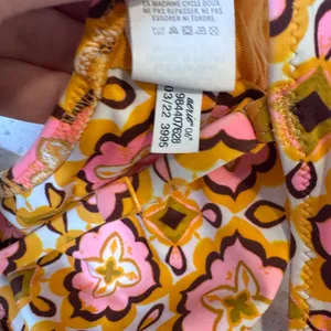 Aerie Real Good Scoop Bikini Top Retro Floral Orange‎ Pink Small 984407628 thumbnail 4