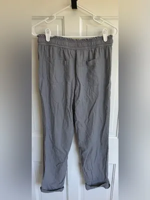 Sincerely Jules Linen Blend‎ Pants Gray Roll Tab Ankle Size M Size M thumbnail 6