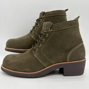 WORX by Red Wing Womens 7 Boots Olive Green Suede Steel Toe #5124 EUC thumbnail 1