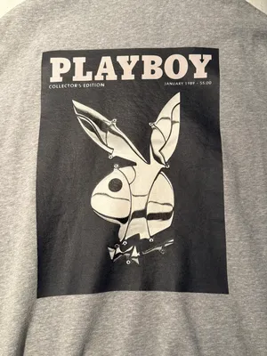 Missguided Playboy X Grey Oversized Sweatshirt thumbnail 2