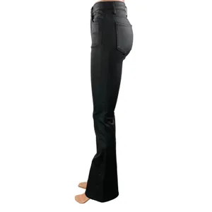 Edikted Women's Black Coated High Rise Slim Bootcut Flared Denim Jeans Size M thumbnail 2