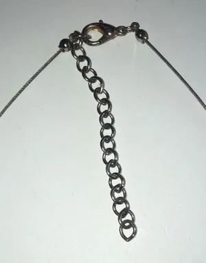 Silver Tone Amber Beads Dainty Beaded Boho Necklace thumbnail 4