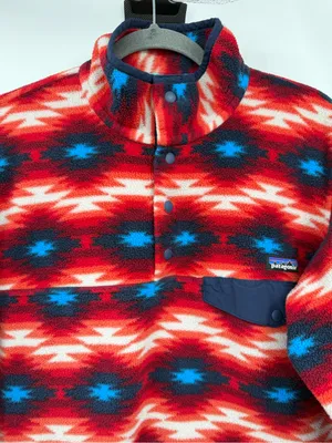 Patagonia Synchilla Snap T Fleece Womens L FA15 25455 Red Geometric Pullover thumbnail 4