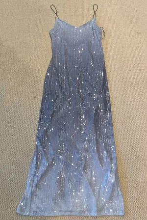 ZARA Ombré Sequins Spaghetti Strap Midi Dress Size XS thumbnail 1