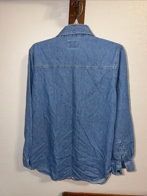 Vintage Christmas Toys Embroidered Denim Shirt Cottagecore Teacher Teddy Bear thumbnail 3