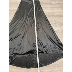 Windsor Maxi Dress Siz XS Black Satin Twist Front Crisscross Back 3/4 Homecoming thumbnail 6