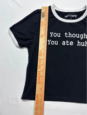 Hot Topic Retro Ringer Tee - 'You Thought You Ate Huh?' - M thumbnail 3
