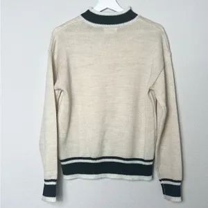 Lovers + Friends Cream and Black Crewneck Pullover Sweater thumbnail 3