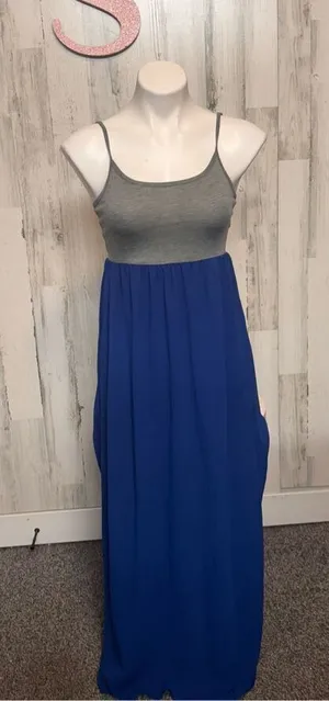 Blue maxi dress size small thumbnail 1