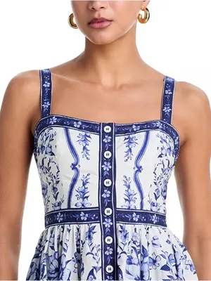Farm Rio Porcelain Garden Mini Dress Large thumbnail 3