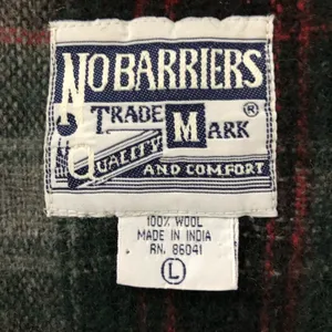 Vintage No Barriers Plaid Wool Fringe Crop Vest L thumbnail 5