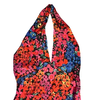 Lulus Bold Presence Floral Satin Halter Midi Dress - Size S thumbnail 12