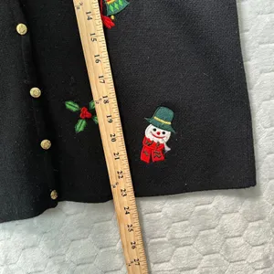 Vtg Crystal Kobe Womens Christmas Sweater Vest XL Holiday Snowman Embroidered thumbnail 7